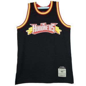 The Hundreds x Mitchell & Ness Jersey S Small Black Red Yellow Atom‎ Bomb NWT